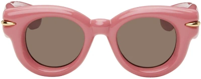 Loewe Pink Inflated Round Sunglasses In Shiny Pink / Brown