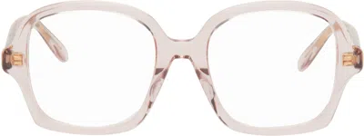 Loewe Pink Large Square Text Logo Glasses In Shiny Pink