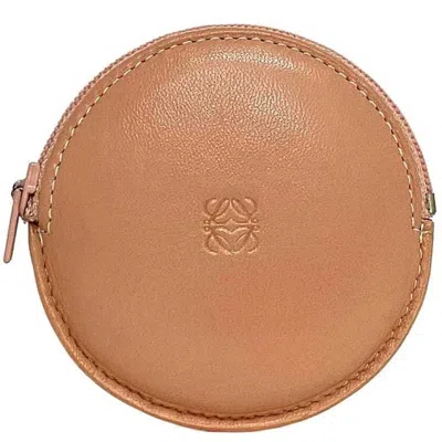 Pre-owned Loewe Pink Leather Coin Purse/coin Case ()