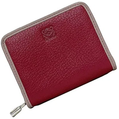 Pre-owned Loewe Pink Leather Coin Purse/coin Case ()