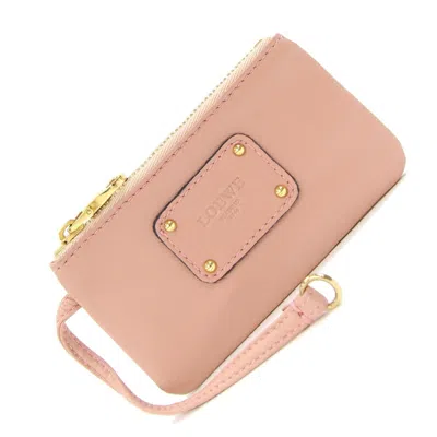Pre-owned Loewe Pink Leather Coin Purse/coin Case ()