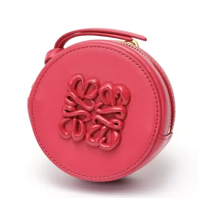 Pre-owned Loewe Pink Leather Coin Purse/coin Case ()
