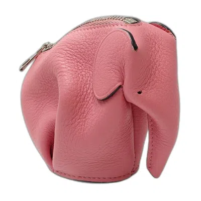 Pre-owned Loewe Pink Leather Coin Purse/coin Case ()