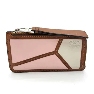 Pre-owned Loewe Pink Leather Coin Purse/coin Case ()
