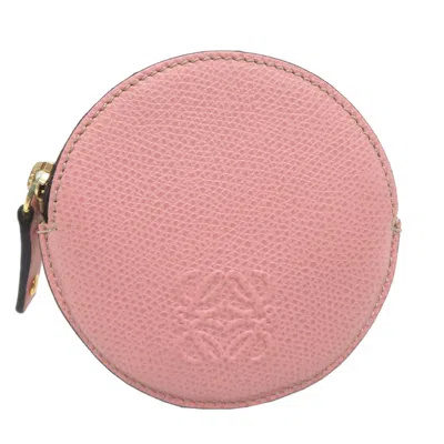 Pre-owned Loewe Pink Leather Coin Purse/coin Case ()