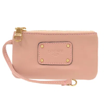 Pre-owned Loewe Pink Leather Coin Purse/coin Case ()