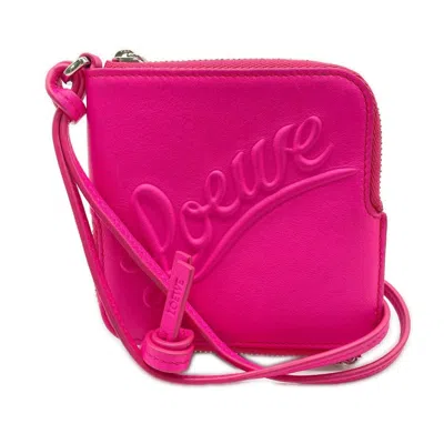 Pre-owned Loewe Pink Leather Coin Purse/coin Case ()