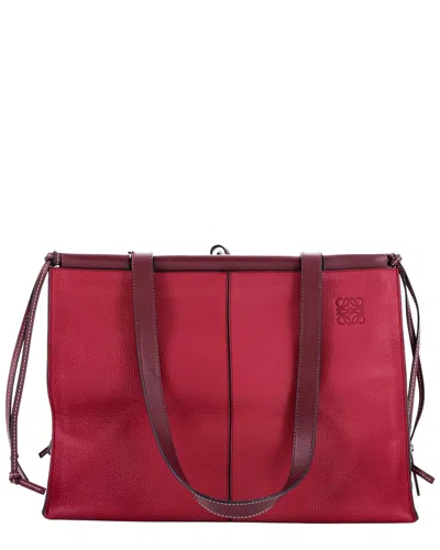 Pre-owned Loewe Pink Leather Cushion Tote Large (authentic Pre-loved)