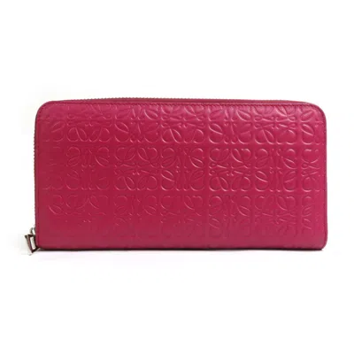 Pre-owned Loewe Pink Leather Long Wallet (bi-fold) ()