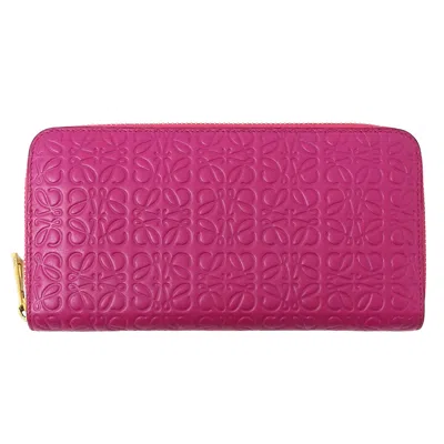 Pre-owned Loewe Pink Leather Long Wallet (bi-fold) ()
