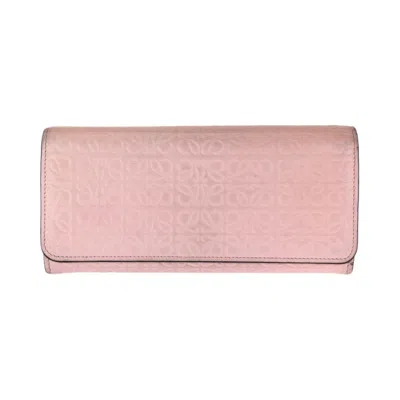 Pre-owned Loewe Pink Leather Long Wallet (bi-fold) ()