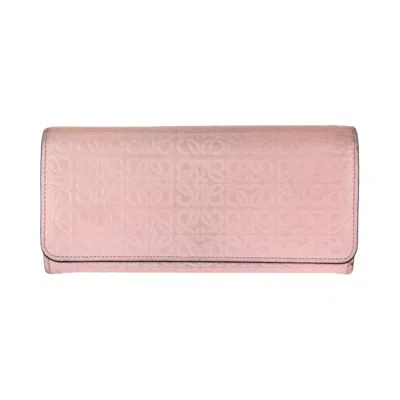 Pre-owned Loewe Pink Leather Long Wallet (bi-fold) ()