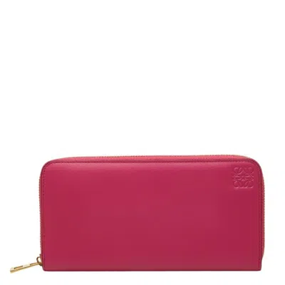 Pre-owned Loewe Pink Leather Long Wallet (bi-fold) ()