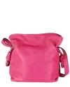 Loewe Pink Leather Mini Flamenco Knot Clutch (authentic Pre-loved) In Pink