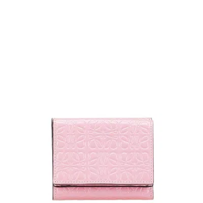 Pre-owned Loewe Pink Leather Wallet (tri-fold) ()