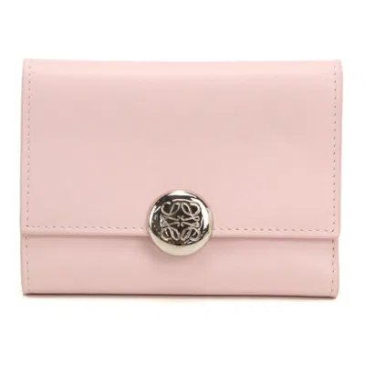 Pre-owned Loewe Pink Leather Wallet (tri-fold) ()