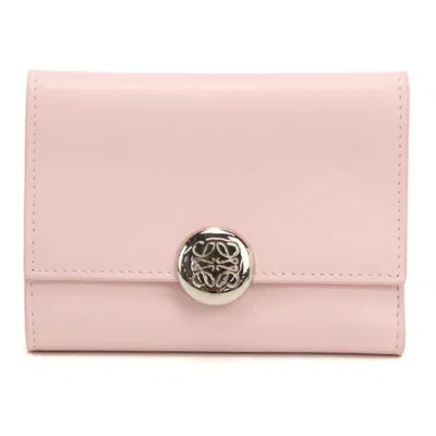Pre-owned Loewe Pink Leather Wallet (tri-fold) ()
