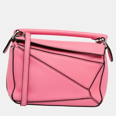 Pre-owned Loewe Pink Mini Puzzle Satchel