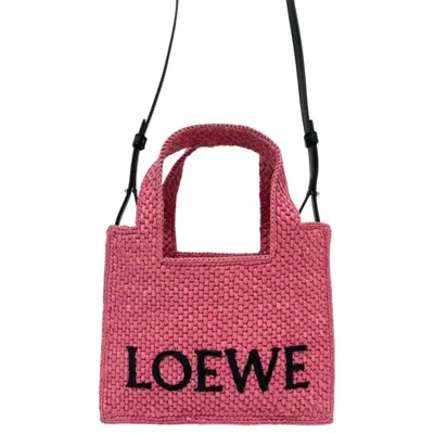 Pre-owned Loewe Pink Raffia Shoulder Bag ()
