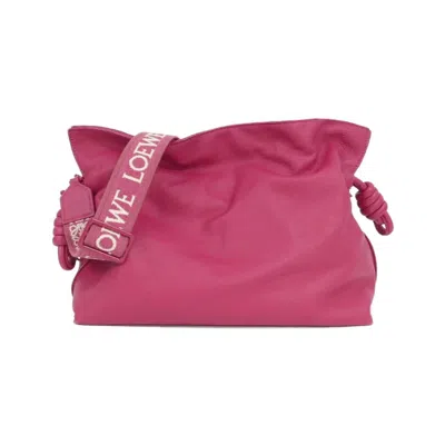 Pre-owned Loewe Pink Red Color Leather Clutch Bag () In Multi