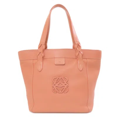 Pre-owned Loewe Pink Salmon Pink Leather Tote Bag ()