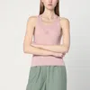 Loewe Pink Silk Tank Top With Anagram Logo In Pink