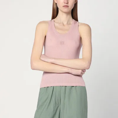 Loewe Pink Silk Tank Top With Anagram Logo