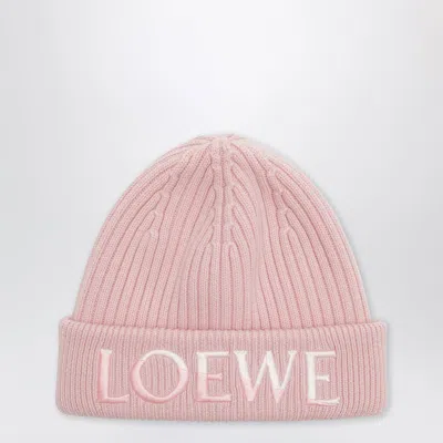 Loewe Pink Wool Beanie With Embroidered Logo