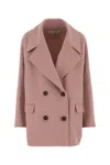 Loewe Pink Wool Coat In Pink