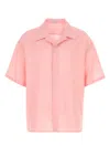 Loewe Wool-blend Short-sleeve Shirt In Pink