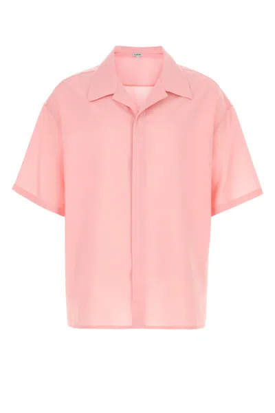Loewe Short Sleeves Wool Shirt In Pink