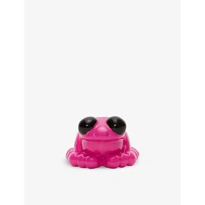 Loewe Pink/black Exotic Frog Brass Bag Accessory In Brown