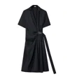 Loewe Pinstripe Draped Midi Dress In Navy