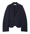 Loewe Pinstripe Exaggerated-sleeve Blazer In Navy