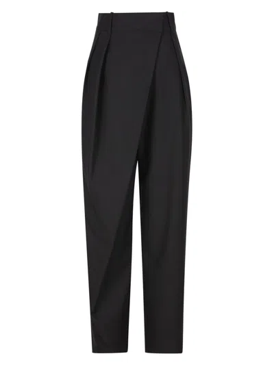 Loewe Pinstriped Pleated Trousers In Black