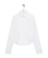 Loewe Pleated Bib-front Wingtip Collared Striped Shirt In White