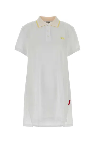 Loewe Piquet Polo Mini Dress In White