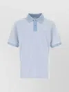 Loewe Piquet Polo Shirt With Ribbed Collar And Short Sleeves In Blue