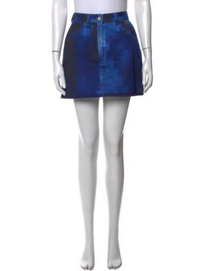 Pre-owned Loewe Pixel Mini Skirt W/ Tags In Blue