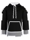 Loewe Pixelated Knitted Hoodie In Black