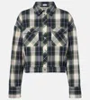 Loewe Plaid Cropped Cotton Shirt In Multicoloured