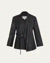 Loewe Plaid Draped Blazer In Black