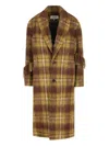 Loewe Plaid Oversized Alpaca-wool Coat In Brown