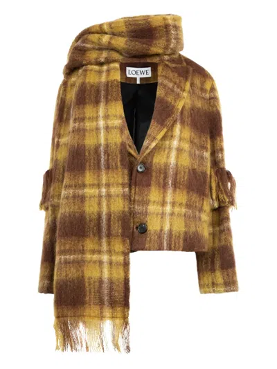 LOEWE PLAID-PATTERN WOOL JACKET