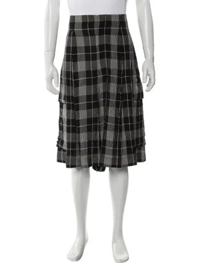 Pre-owned Loewe Plaid Print Flat Front Shorts W/ Tags In Black