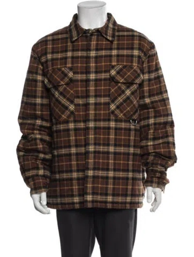 Pre-owned Loewe Plaid Print Jacket In Brown