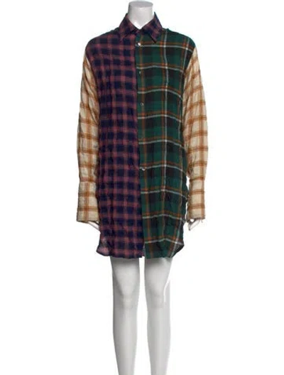 Pre-owned Loewe Plaid Print Knee-length Dress In Multi
