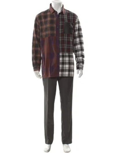 Pre-owned Loewe Plaid Print Long Sleeve Shirt In Black