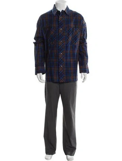 Pre-owned Loewe Plaid Print Long Sleeve Shirt In Brown