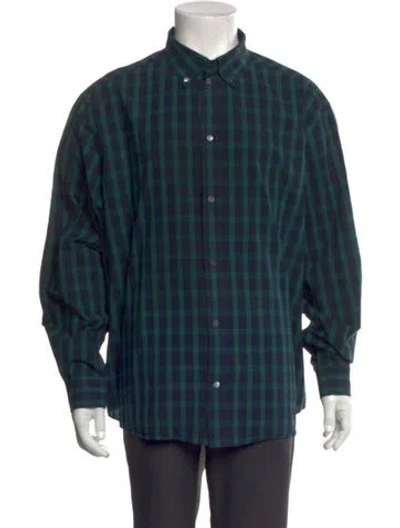 Pre-owned Loewe Plaid Print Long Sleeve Shirt In Green